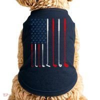 American Flag Golf Clubs Gift Doggie Tank thumb 0