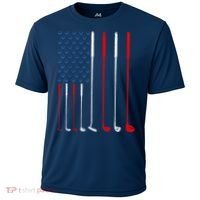 American Flag Golf Clubs Gift Cooling Performance Crew T-Shirt thumb 0