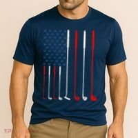 American Flag Golf Clubs Gift Cooling Performance Crew T-Shirt thumb 2