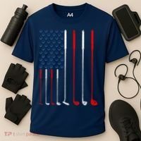 American Flag Golf Clubs Gift Cooling Performance Crew T-Shirt thumb 3