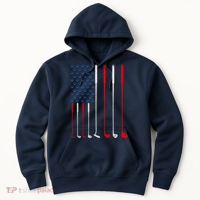 American Flag Golf Clubs Gift Hoodie