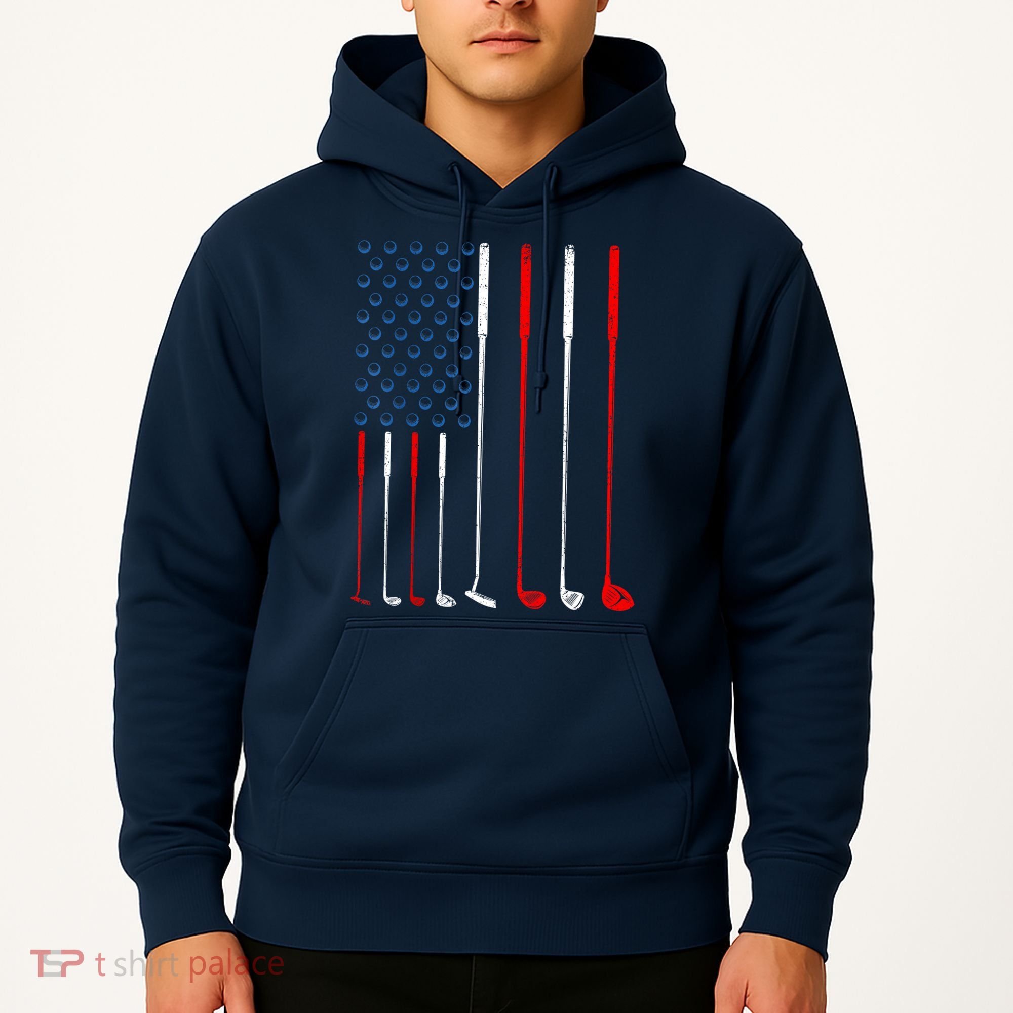 American Flag Golf Clubs Gift Hoodie
