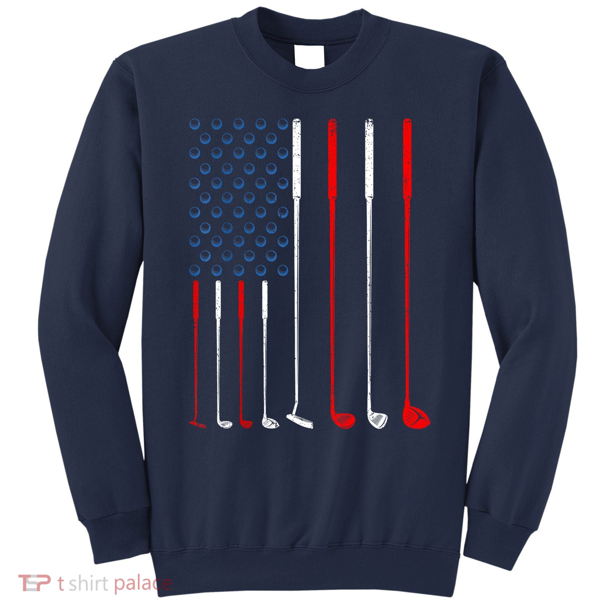 American Flag Golf Clubs Gift Sweatshirt