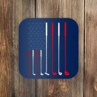 American Flag Golf Clubs Gift Coaster thumb 0