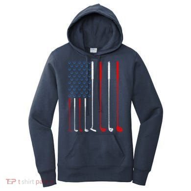 American Flag Golf Clubs Gift Women's Hoodie