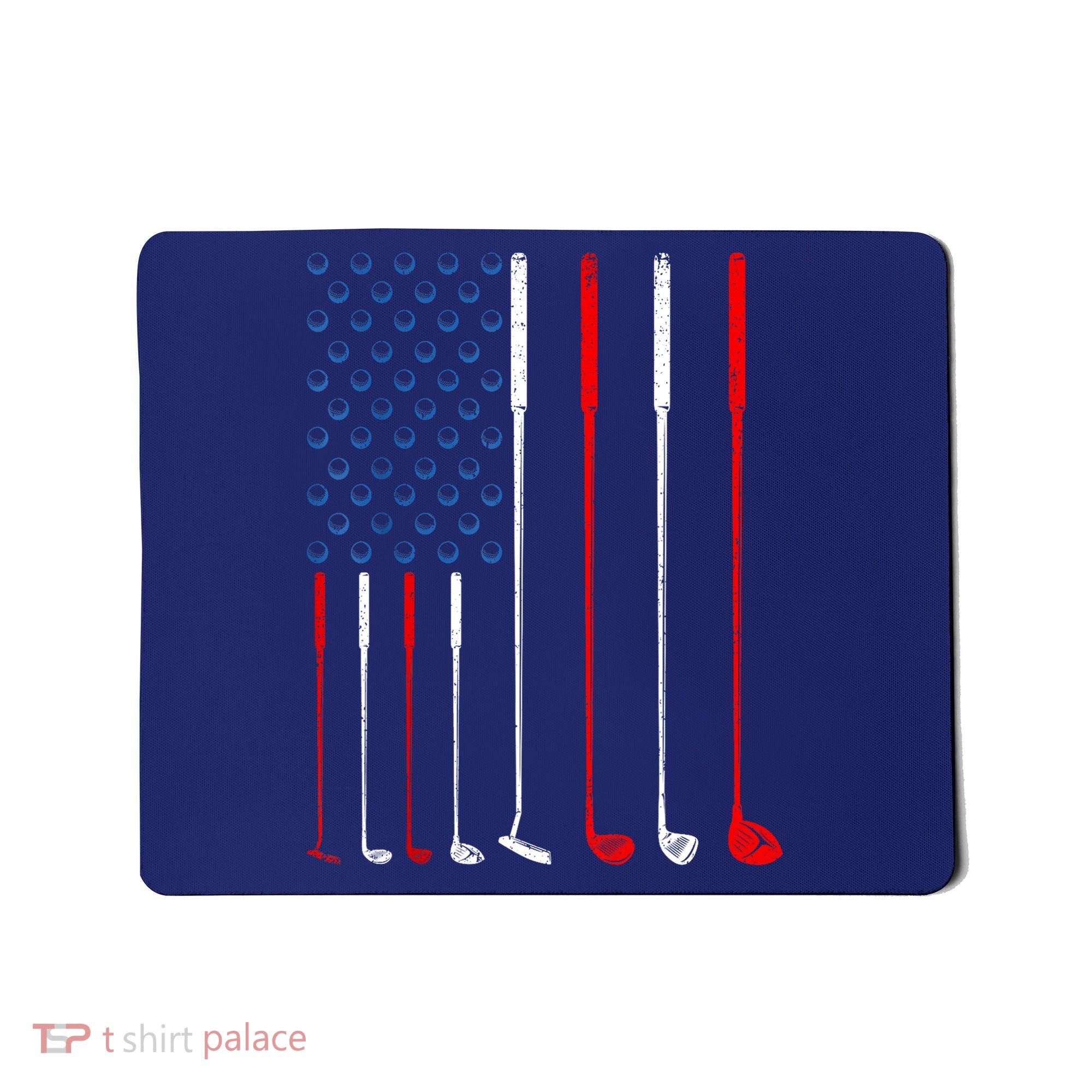 American Flag Golf Clubs Gift Mousepad