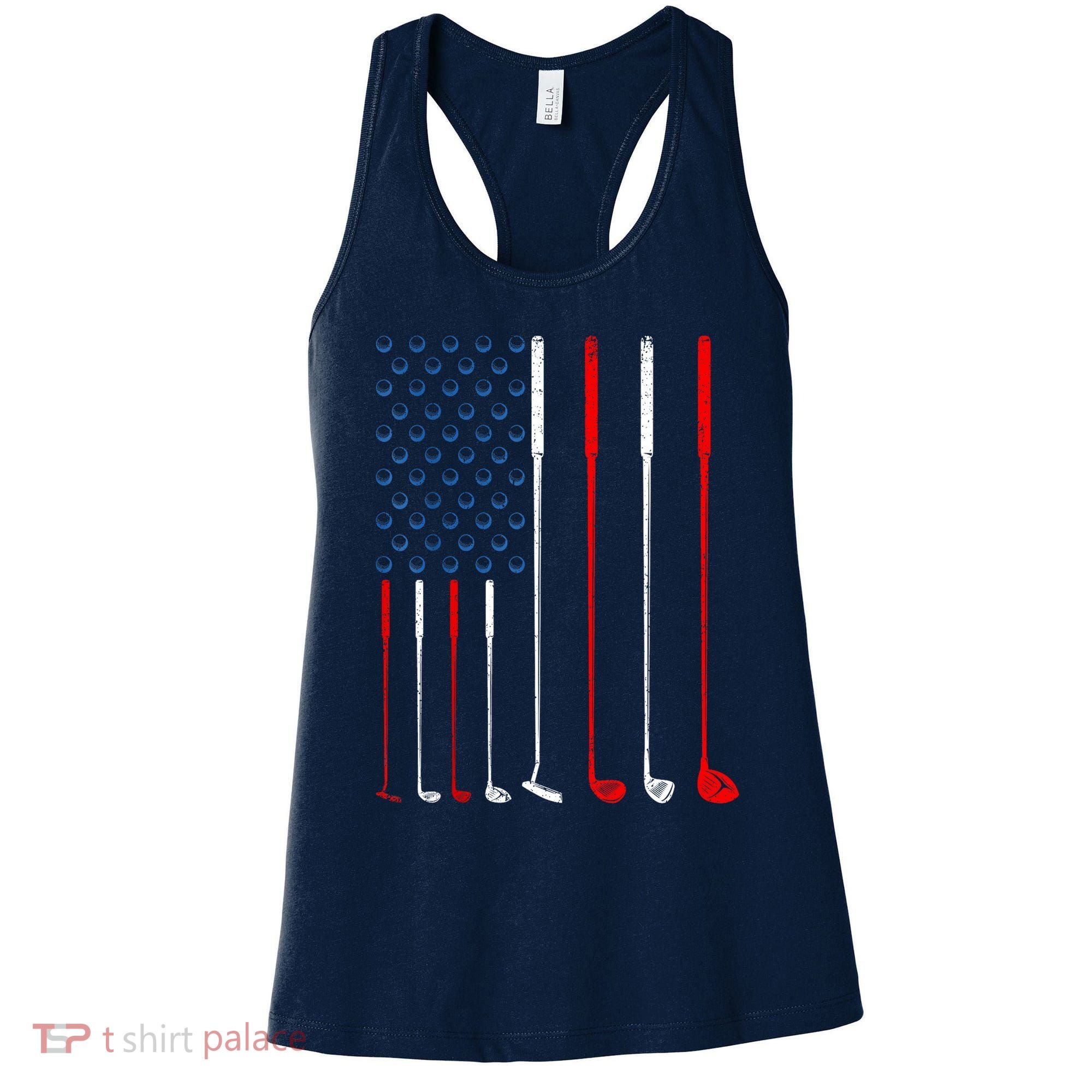 American Flag Golf Clubs Gift Women's Tank Top