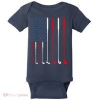 American Flag Golf Clubs Gift Baby Bodysuit thumb 0