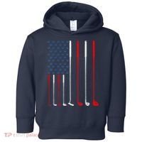 American Flag Golf Clubs Gift Toddler Hoodie thumb 0