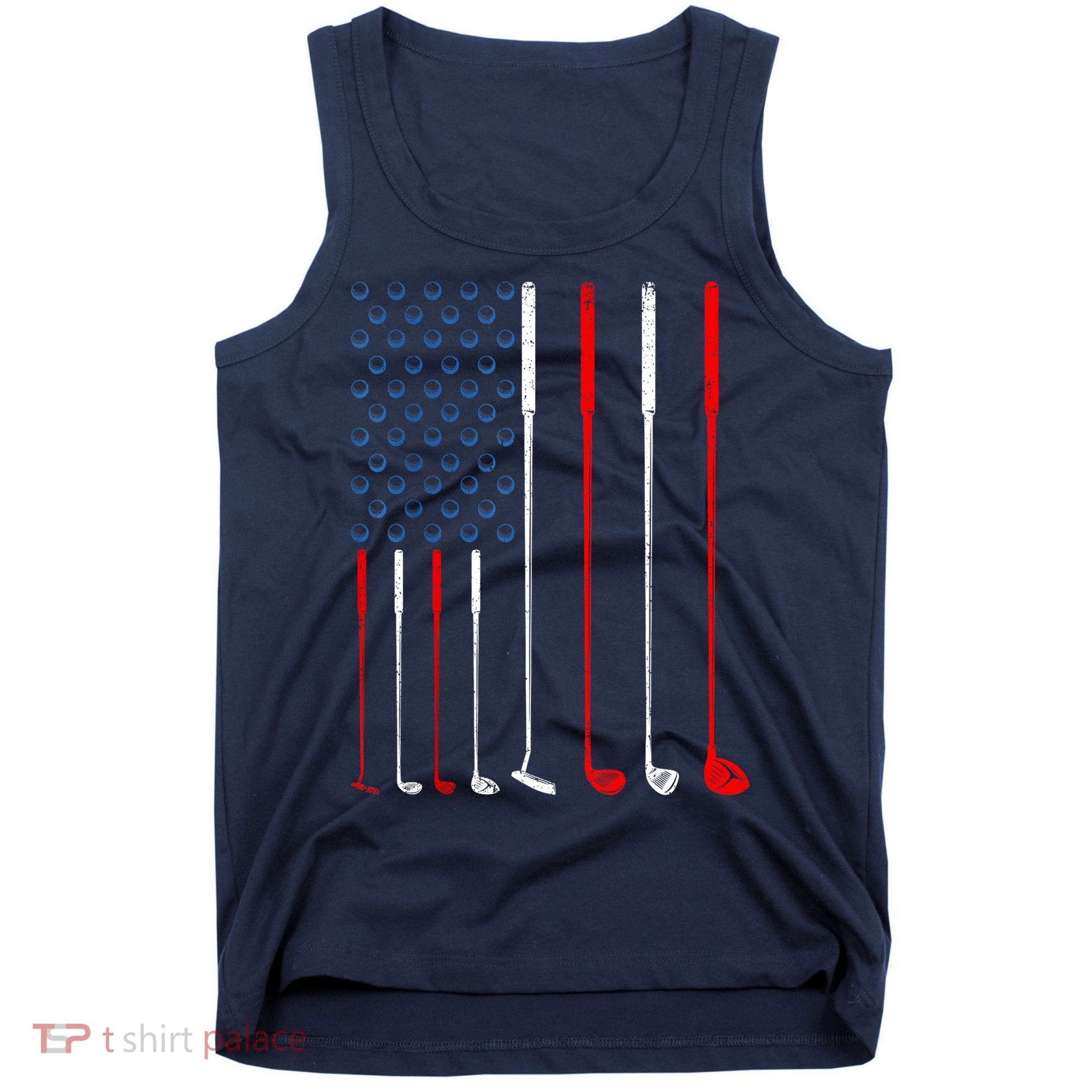 American Flag Golf Clubs Gift Tank Top