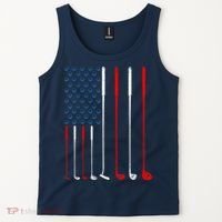 American Flag Golf Clubs Gift Tank Top thumb 2