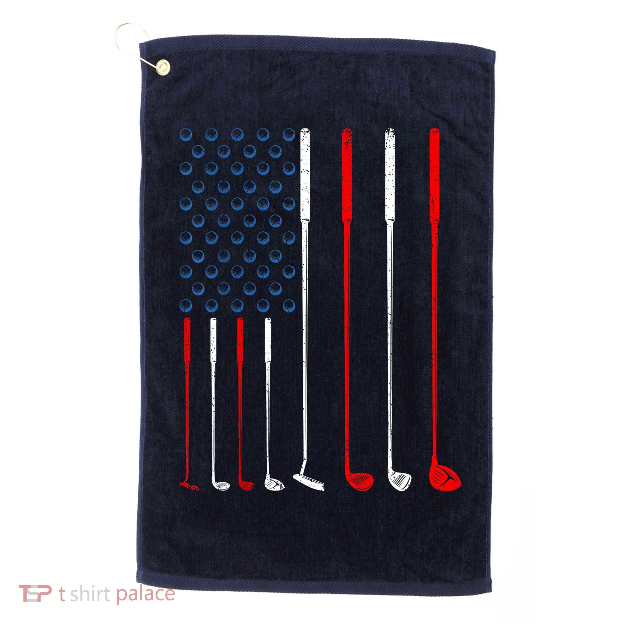 American Flag Golf Clubs Gift Golf Towel