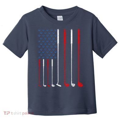 American Flag Golf Clubs Gift Toddler T-Shirt