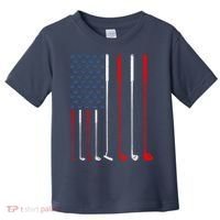 American Flag Golf Clubs Gift Toddler T-Shirt thumb 0