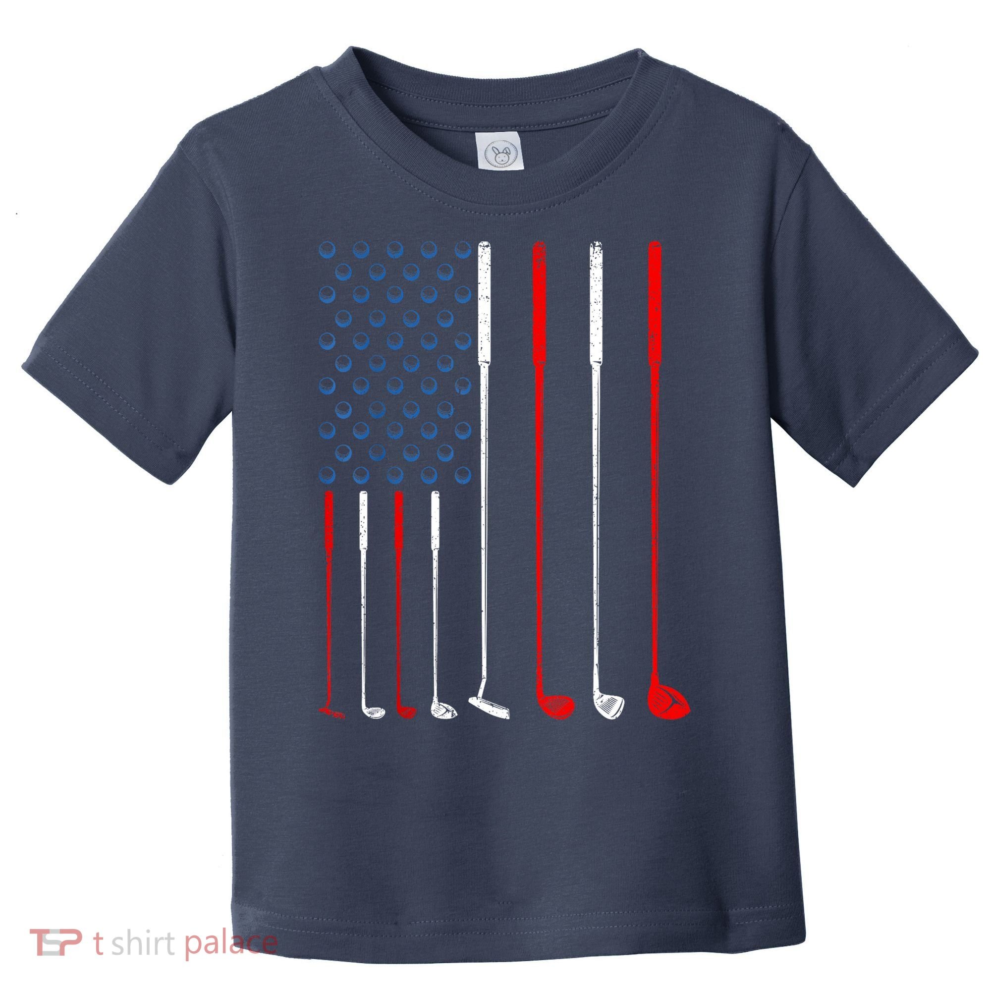 American Flag Golf Clubs Gift Toddler T-Shirt