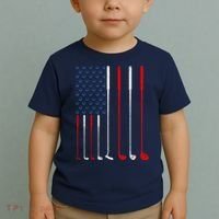 American Flag Golf Clubs Gift Toddler T-Shirt thumb 2