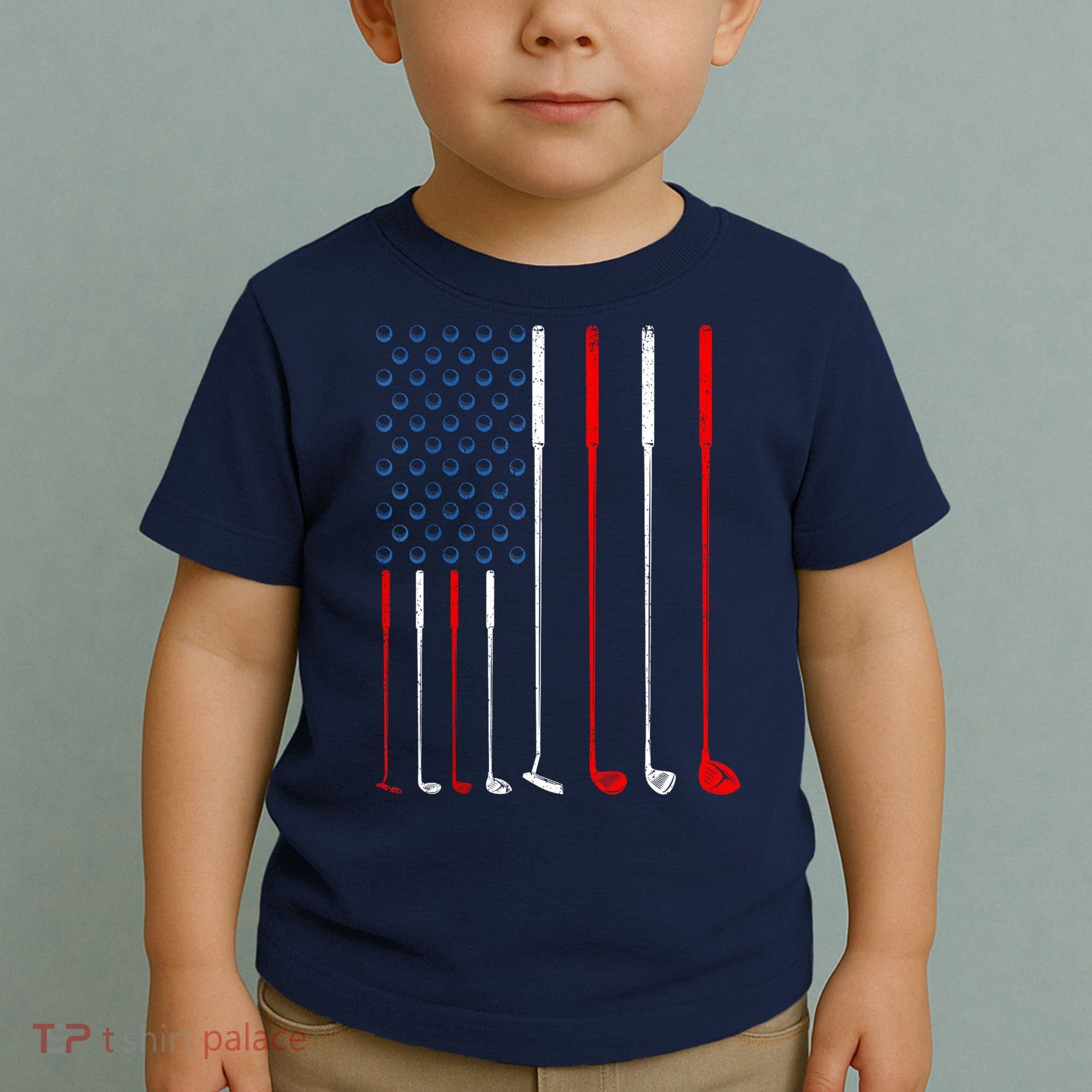 American Flag Golf Clubs Gift Toddler T-Shirt