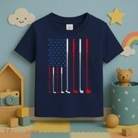 American Flag Golf Clubs Gift Toddler T-Shirt thumb 3