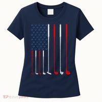 American Flag Golf Clubs Gift Women's T-Shirt thumb 0
