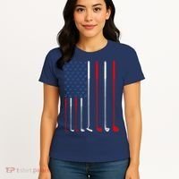 American Flag Golf Clubs Gift Women's T-Shirt thumb 4