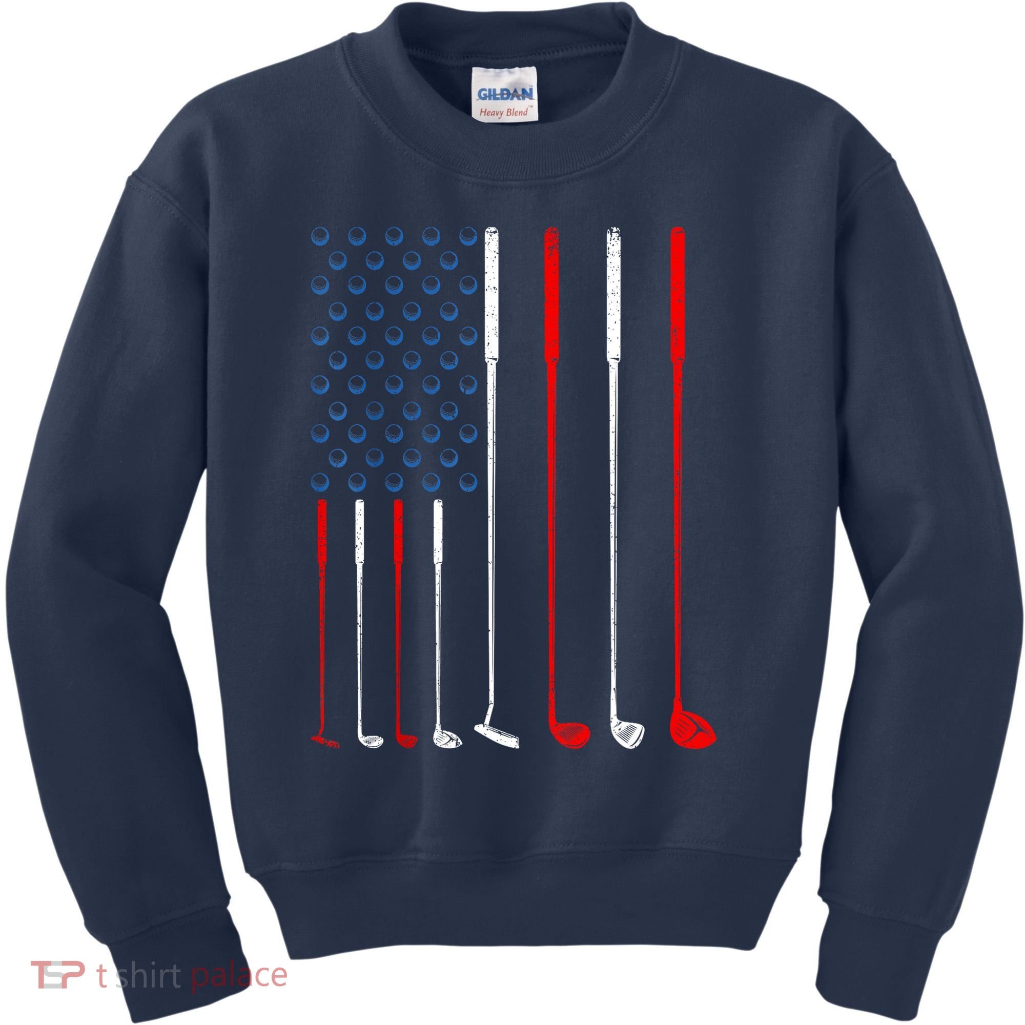 American Flag Golf Clubs Gift Kids Sweatshirt