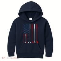 American Flag Golf Clubs Gift Kids Hoodie thumb 0