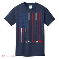 American Flag Golf Clubs Gift Kids T-Shirt thumb 0