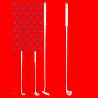 American Flag Golf Clubs Gift Santa Hat thumb 1