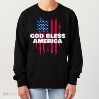 American Flag God Bless America Patriotic Gift Women's Sweatshirt thumb 0