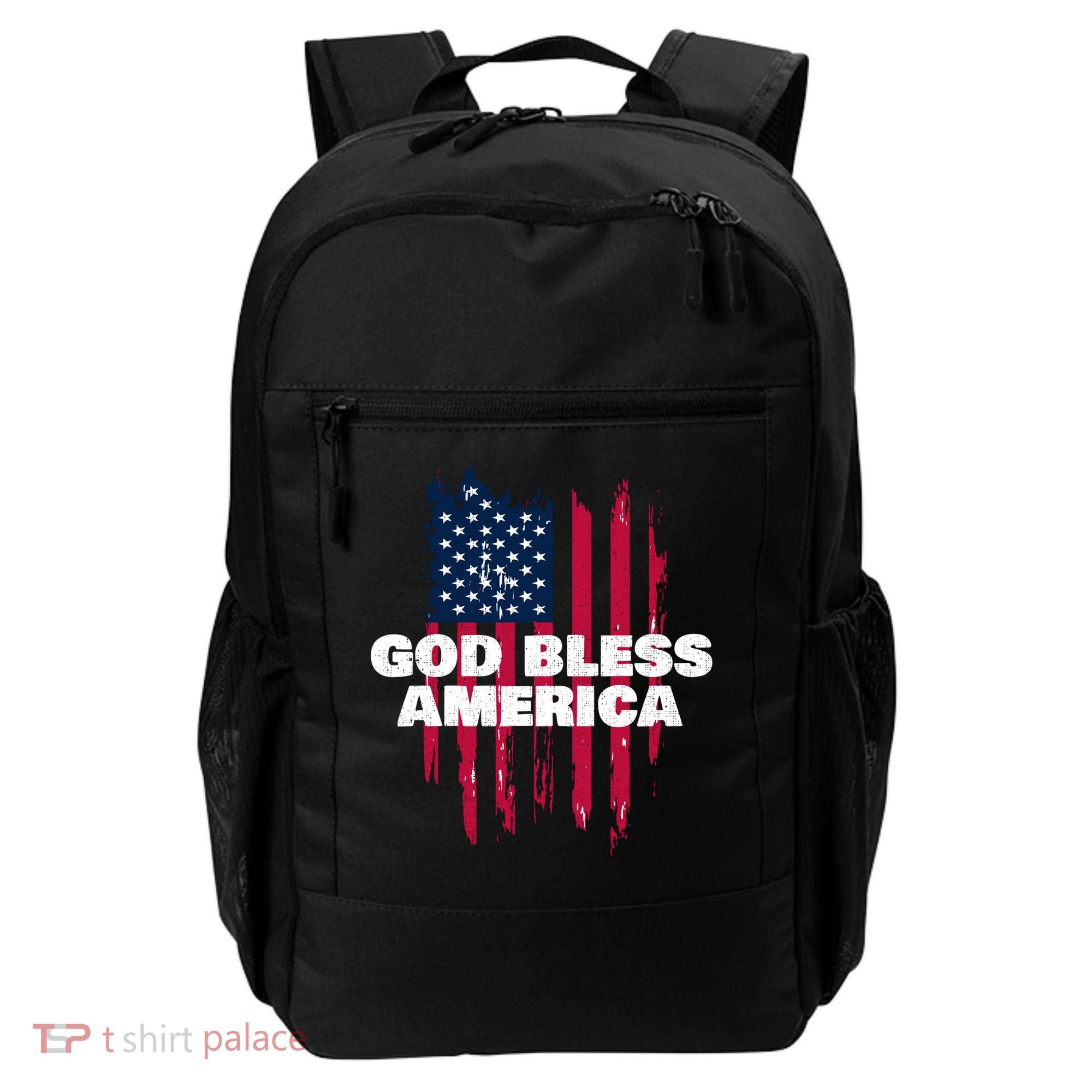 American Flag God Bless America Patriotic Gift Backpack