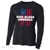 American Flag God Bless America Patriotic Gift Cooling Performance Long Sleeve Crew thumb 0