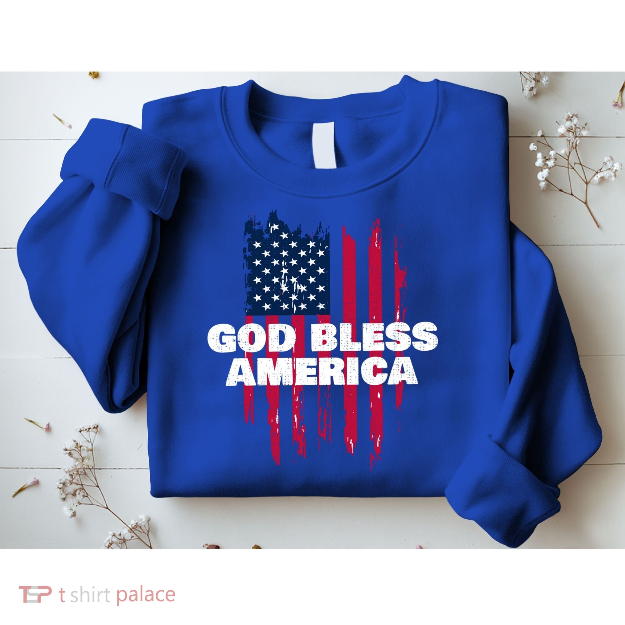 American Flag God Bless America Patriotic Gift Sweatshirt