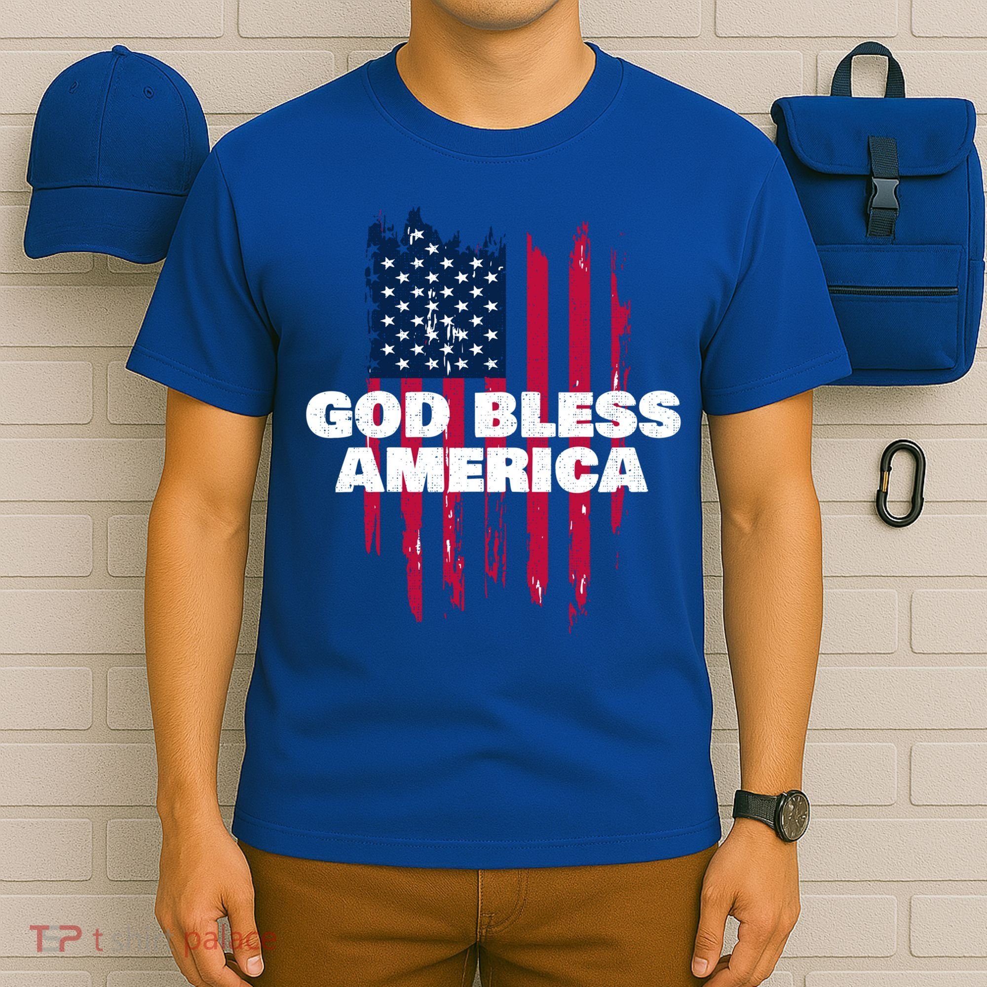 American Flag God Bless America Patriotic Gift T-Shirt