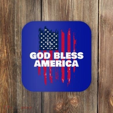 American Flag God Bless America Patriotic Gift Coaster
