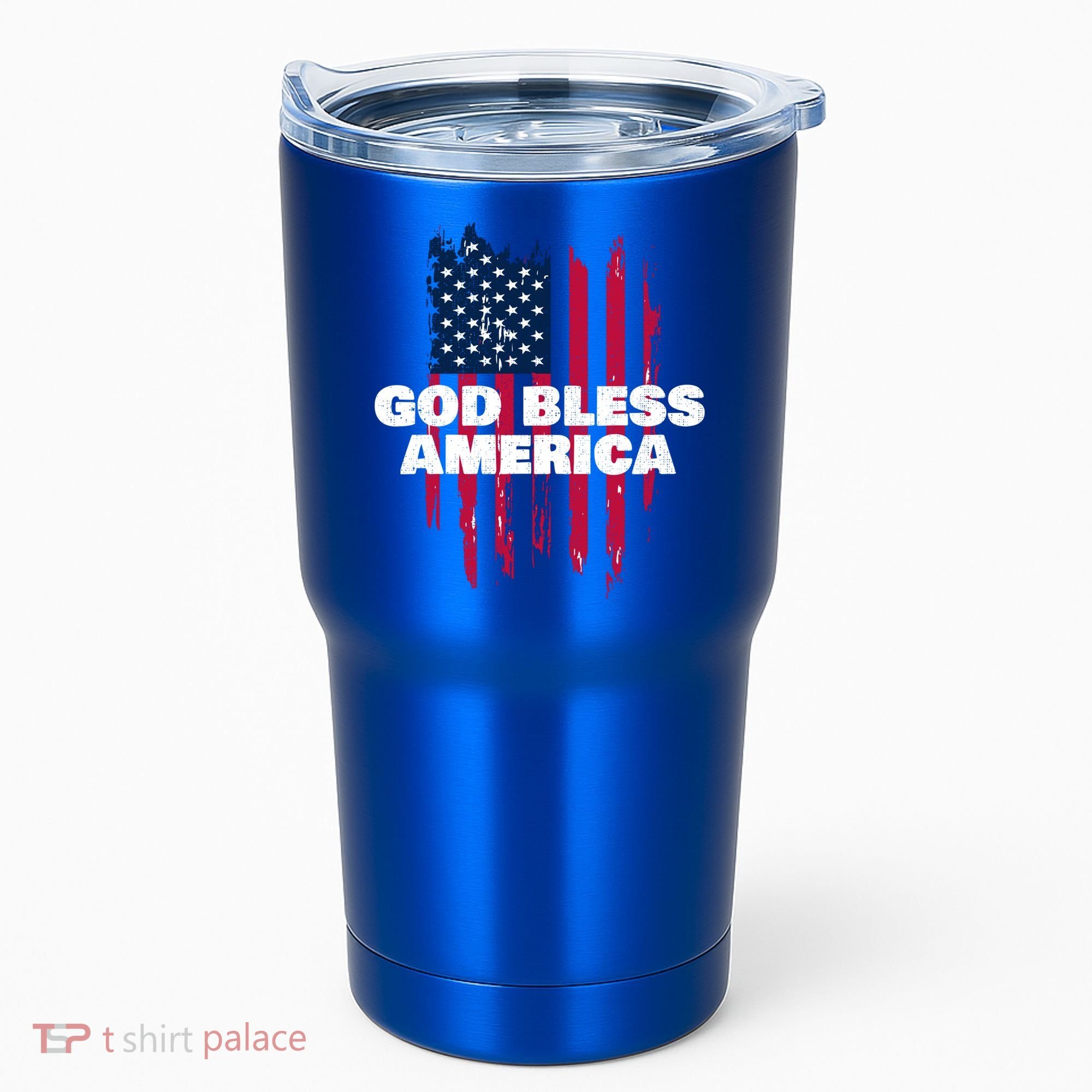 American Flag God Bless America Patriotic Gift Tumbler
