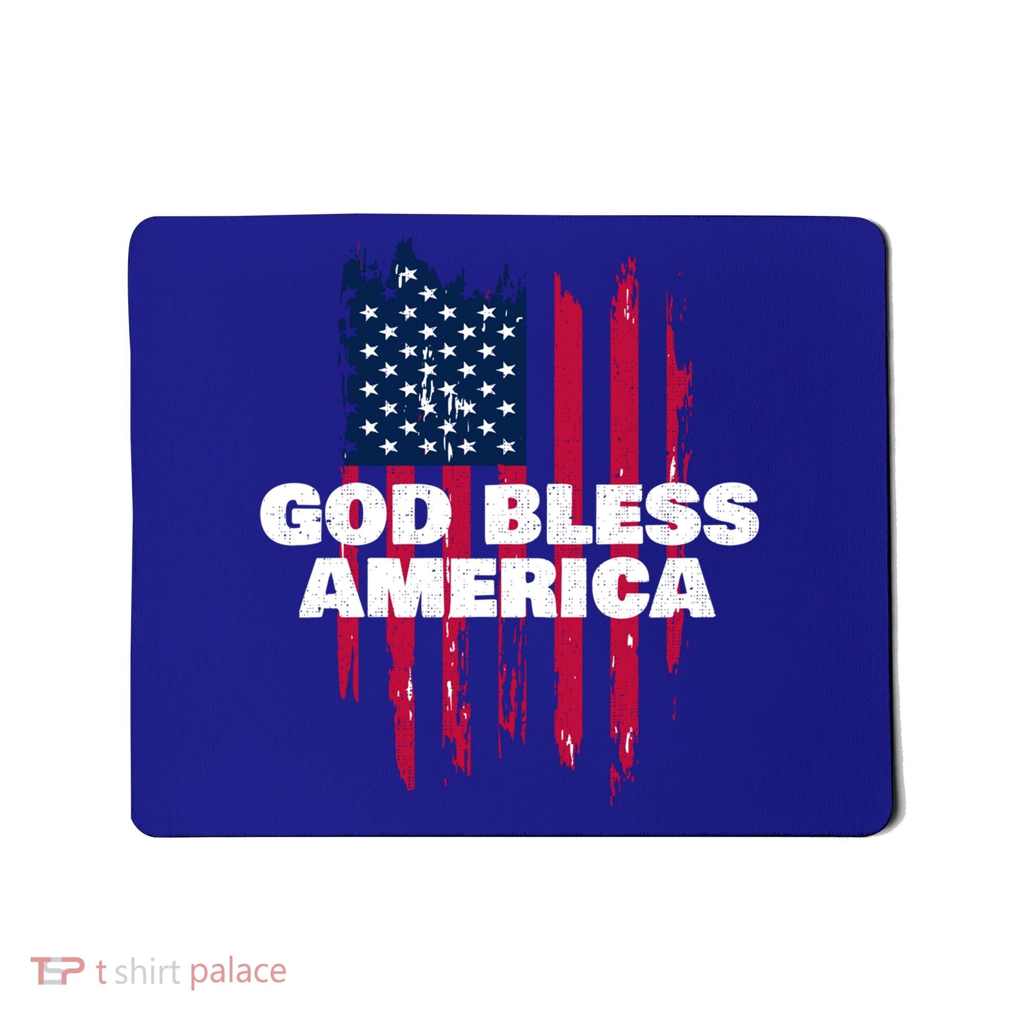 American Flag God Bless America Patriotic Gift Mousepad