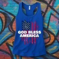 American Flag God Bless America Patriotic Gift Women's Tank Top thumb 3