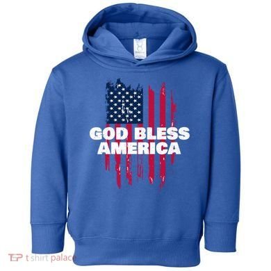 American Flag God Bless America Patriotic Gift Toddler Hoodie