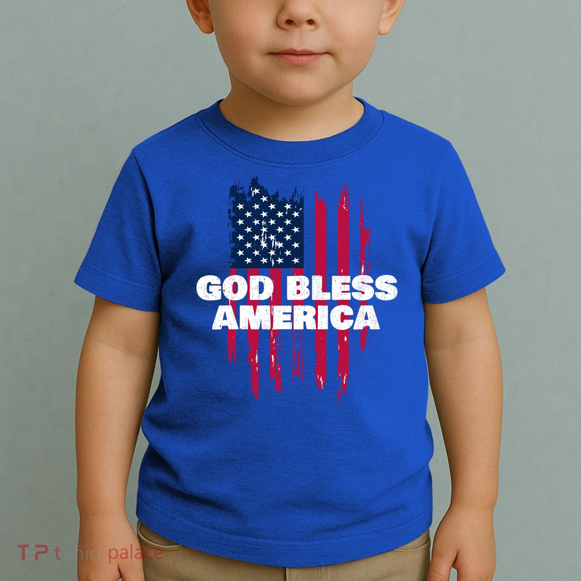 American Flag God Bless America Patriotic Gift Toddler T-Shirt