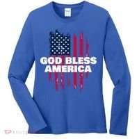 American Flag God Bless America Patriotic Gift Women's Long Sleeve Shirt thumb 0