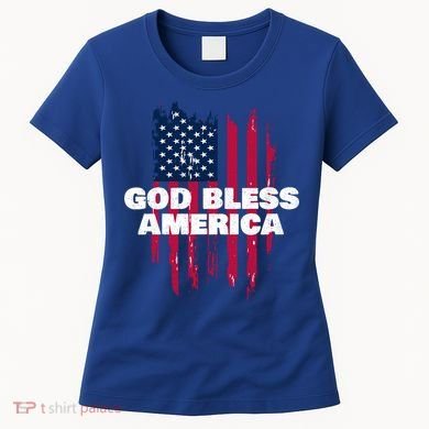 American Flag God Bless America Patriotic Gift Women's T-Shirt