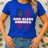American Flag God Bless America Patriotic Gift Women's T-Shirt thumb 2