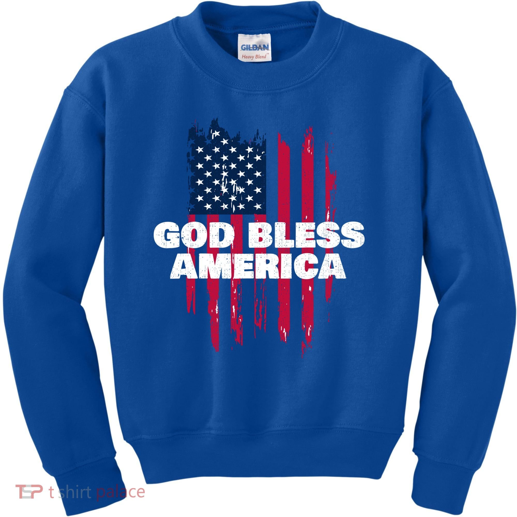 American Flag God Bless America Patriotic Gift Kids Sweatshirt