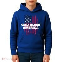 American Flag God Bless America Patriotic Gift Kids Hoodie thumb 4
