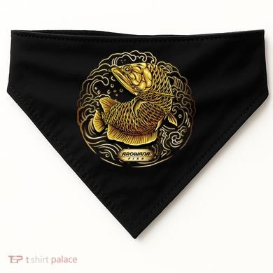 Arowana Fish Gold USA-Made Doggie Bandana
