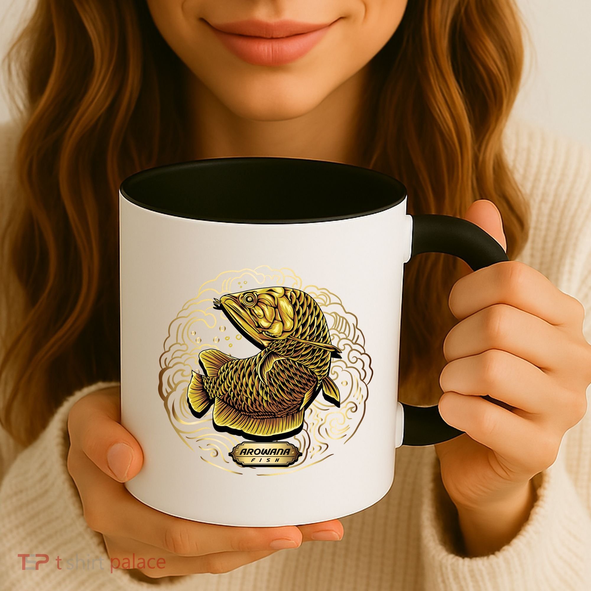 Arowana Fish Gold Coffee Mug