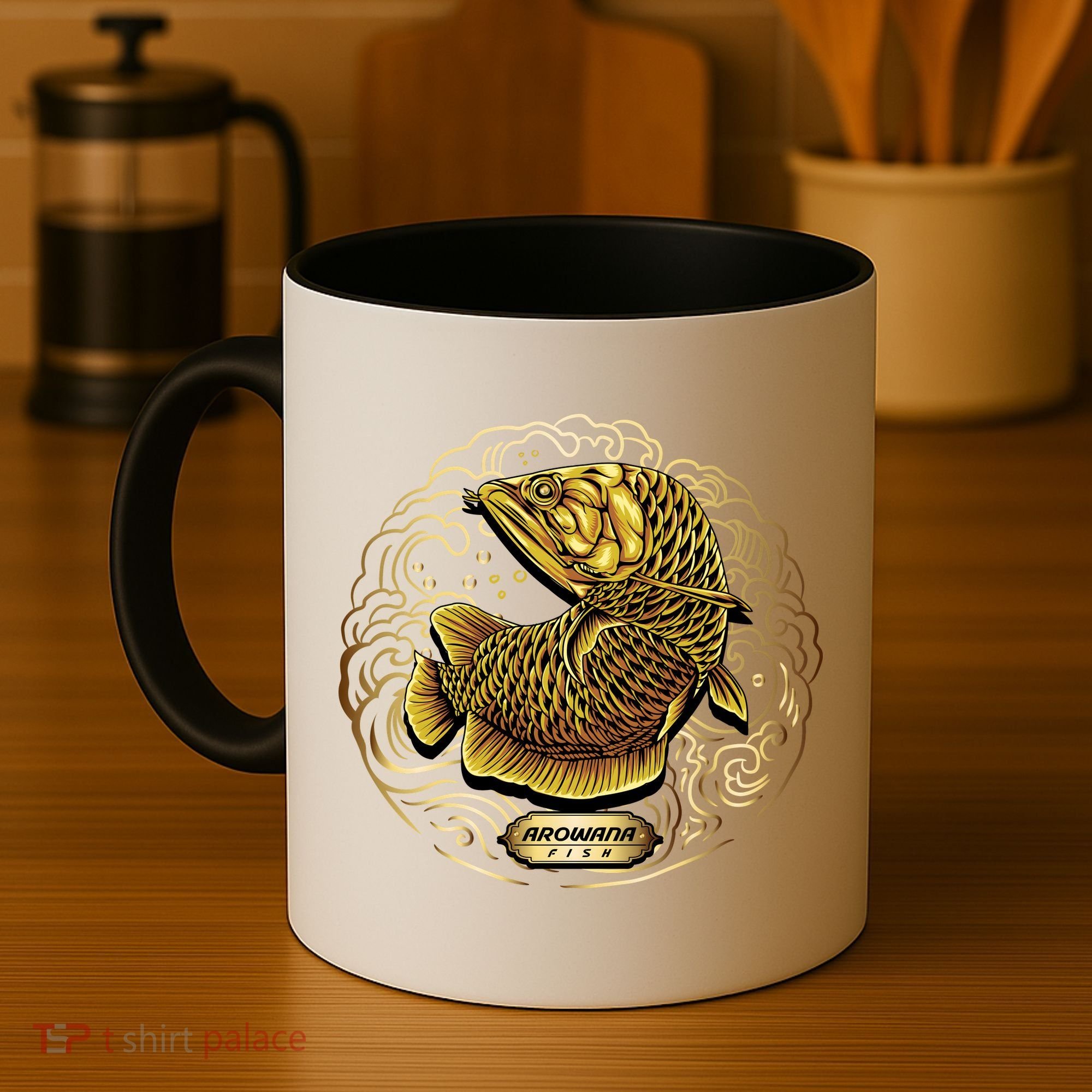 Arowana Fish Gold Coffee Mug