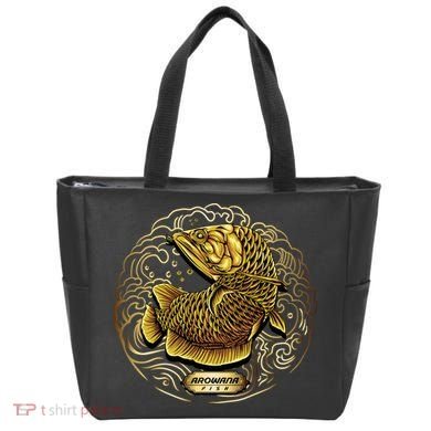 Arowana Fish Gold Tote Bag
