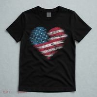 American Flag Heart Women Patriotic 4th Of July Usa Gift T-Shirt thumb 5