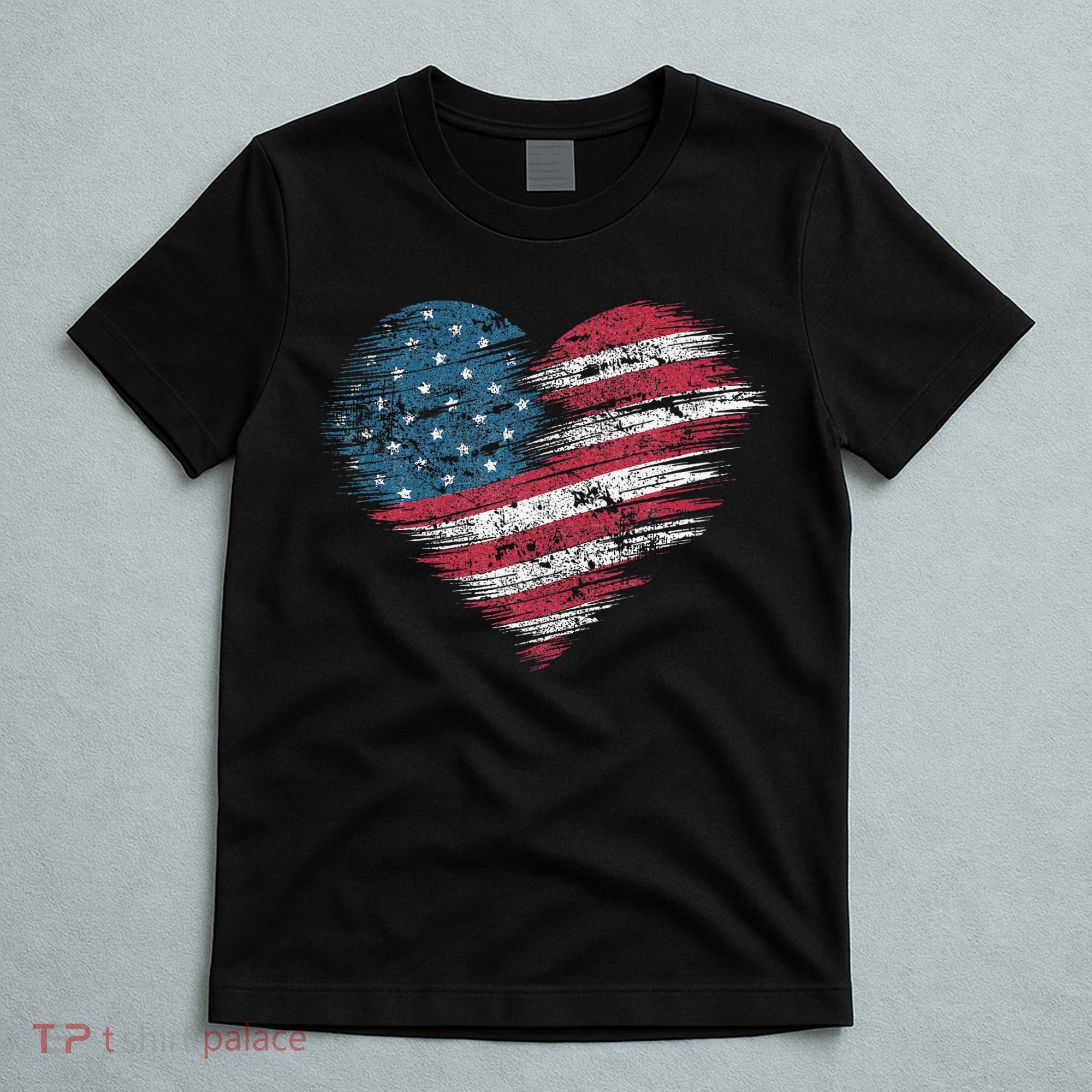 American Flag Heart Women Patriotic 4th Of July Usa Gift T-Shirt